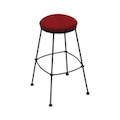 Holland Bar Stool Co 25" Stationary Counter Stool, Black Wrinkle, Graph Ruby Seat 303025BW016